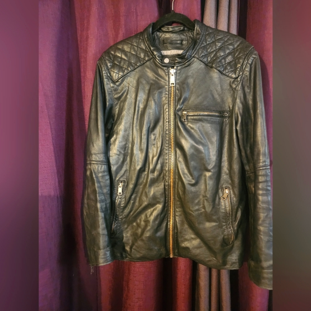 Faded Black Leather Jacket